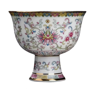 Palace Style Gold-Rimmed Enamel Tea Bowl