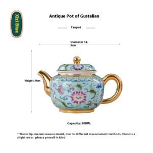 Size: Diameter: 6cm Width: 15cm Height: 10cm Capacity: 300ml The porcelain is measured manually, there may be slight errors, please refer to the actual product