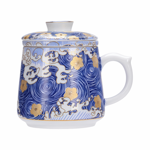 Enamel Van Gogh starry sky silver-plated teacup