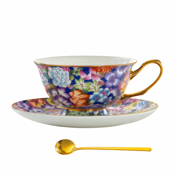 Enamel flower coffee cup