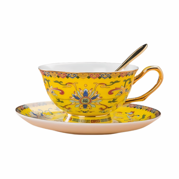 Jingdezhen Enamel Bone China Cup Set
